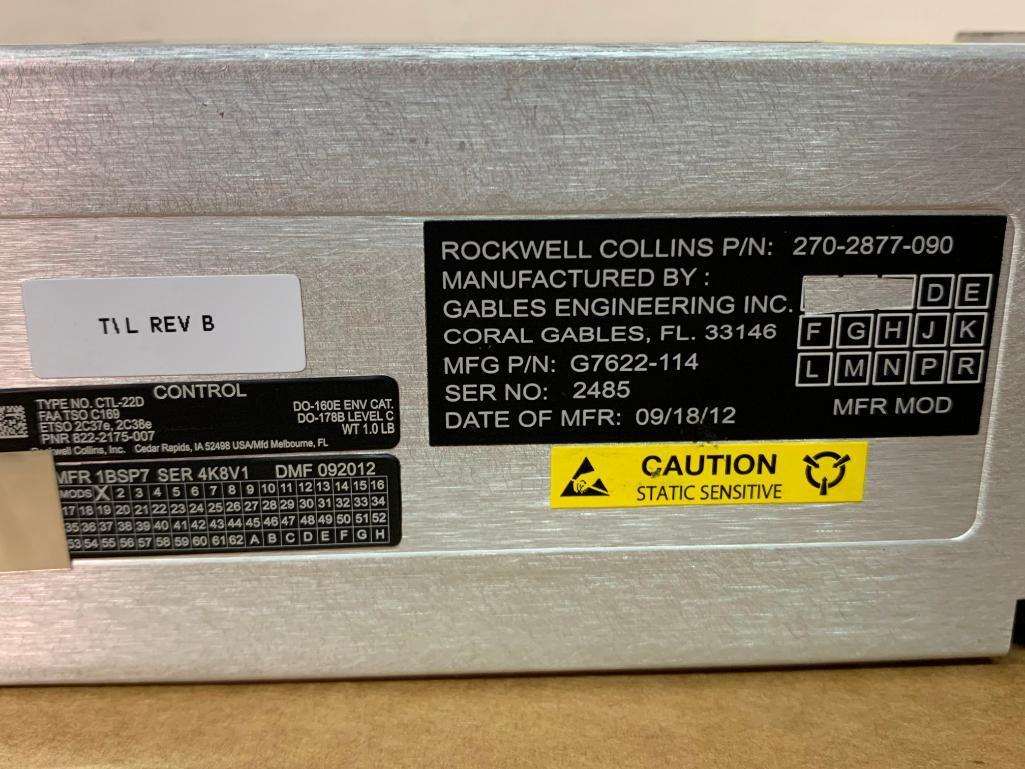 COLLINS CTL-22D COMM CONTROL PANELS 822-2175-007 (REPAIRED)