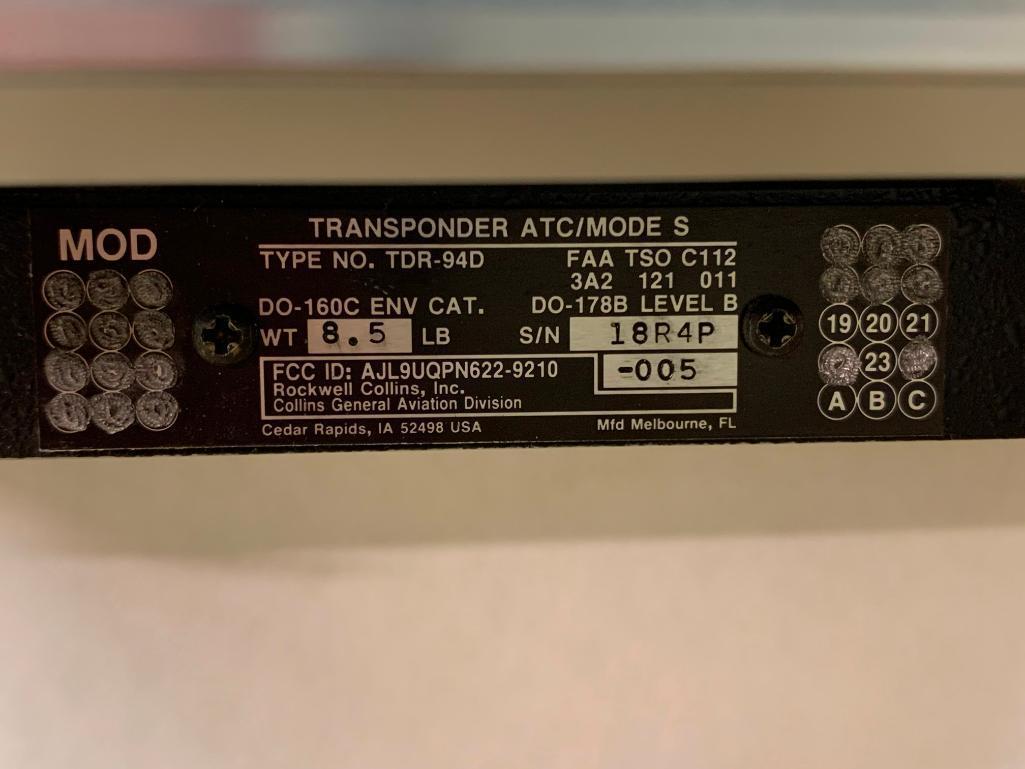 COLLINS TDR-94D MODE S TRANSPONDERS 622-9210-005 (AR)