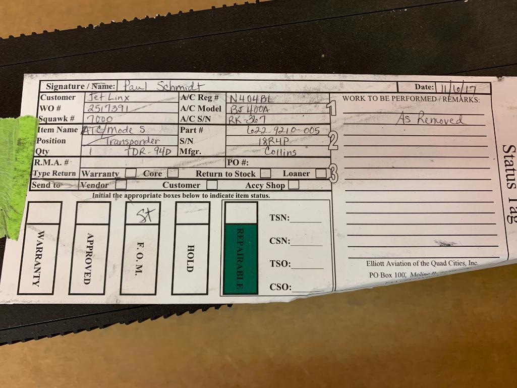 COLLINS TDR-94D MODE S TRANSPONDERS 622-9210-005 (AR)