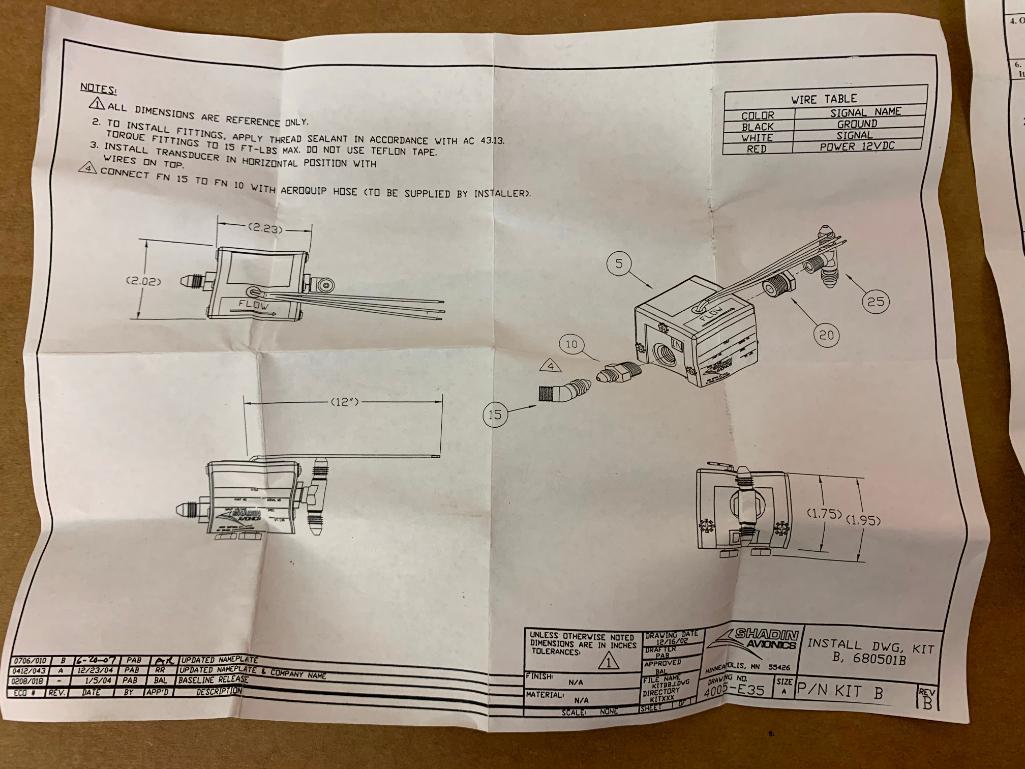 SHADIN FUEL FLOW TRANSDUCER 680501B [ALT: 680501-1] (NEW)