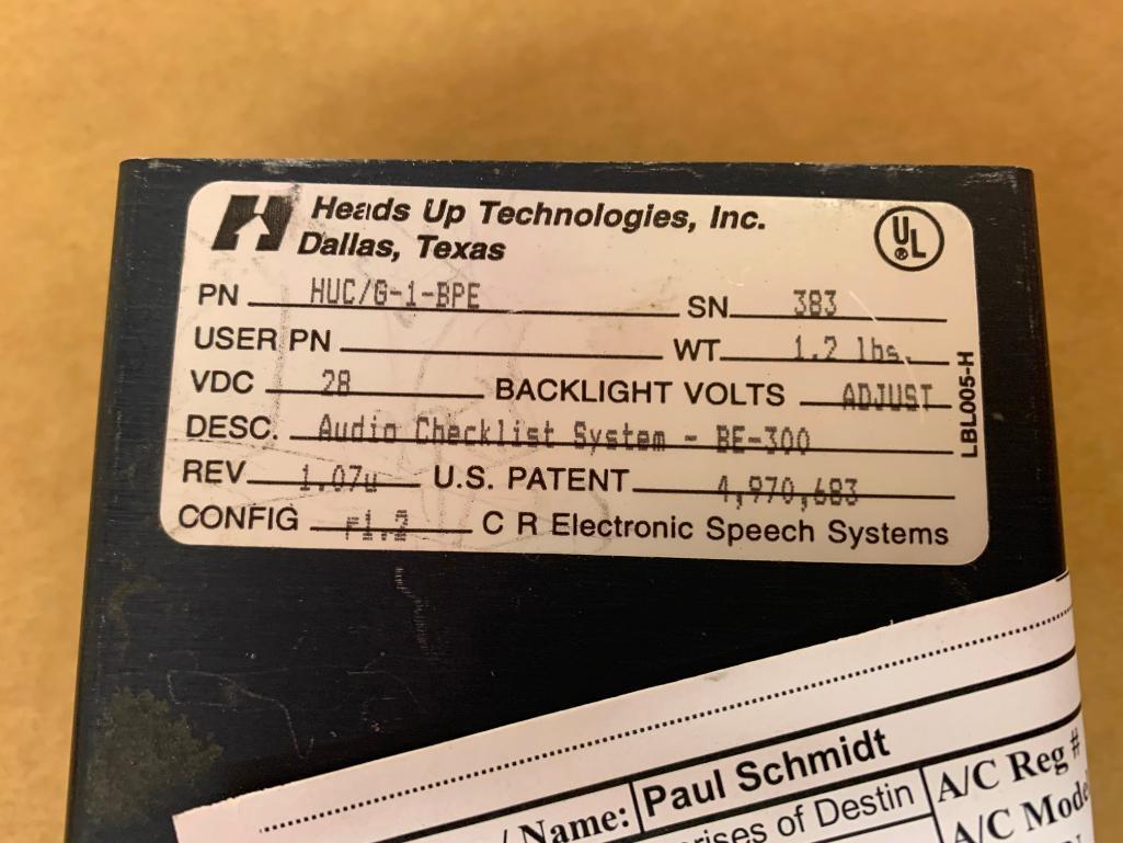 (LOT) CONTROL PANELS (1) HUC/G-1-BPE, (1) 1616-052-02, (1) 071-1060-06, (1) 065-0032-01 (AR)