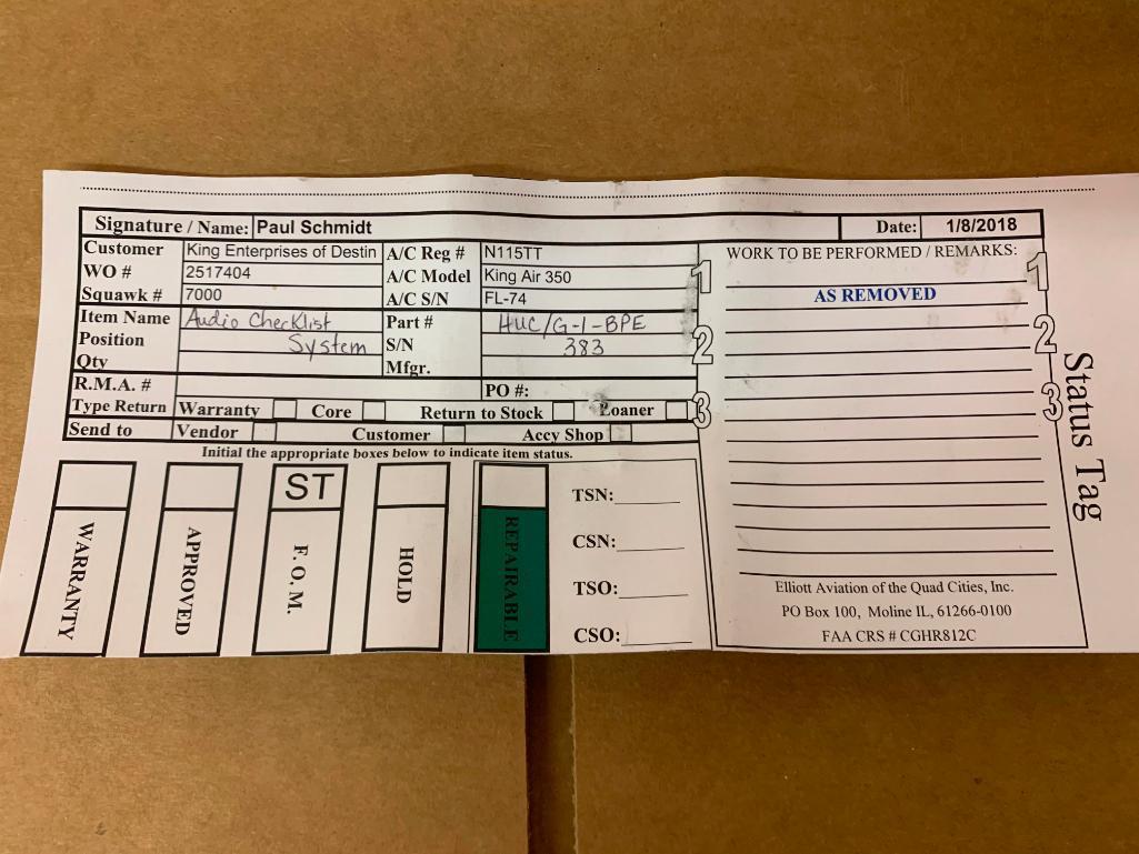 (LOT) CONTROL PANELS (1) HUC/G-1-BPE, (1) 1616-052-02, (1) 071-1060-06, (1) 065-0032-01 (AR)