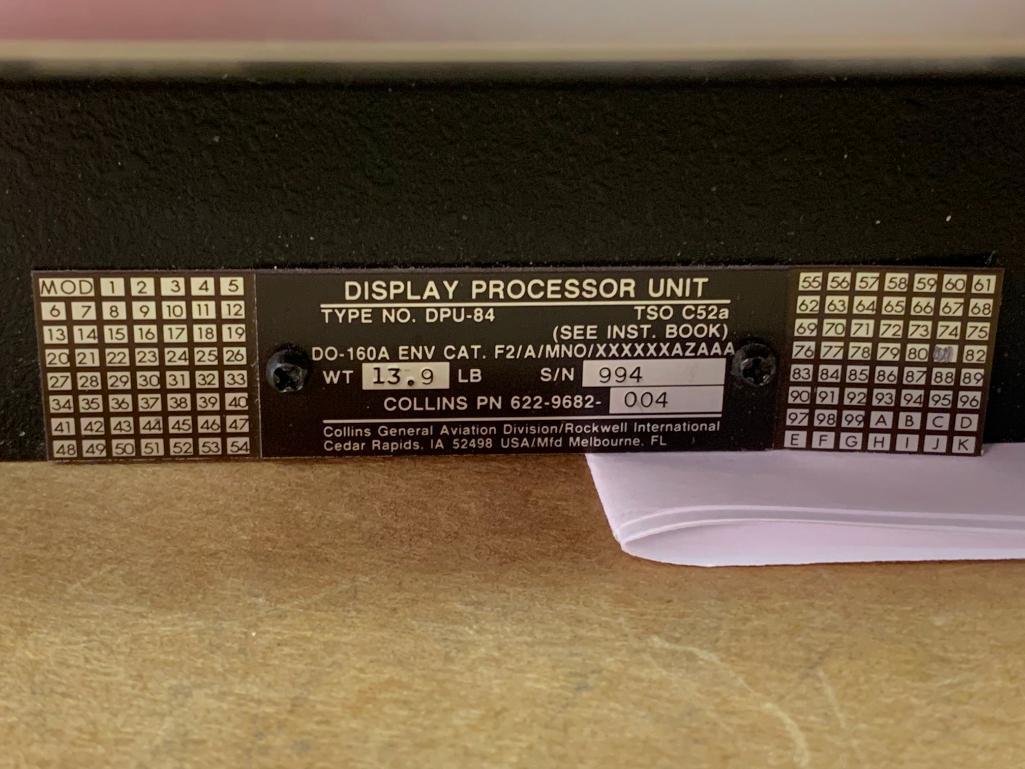COLLINS AVIONICS(1) DPU-84 622-9682-004, (1) 590A-3K1 622-4394-042, (1) 614E-20R 622-0944-003 (NEED