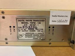 TECHNISONIC TDFM-136 P25 DIGITAL VHF/FM TRANSCEIVER 981087-1 (REPAIRED)