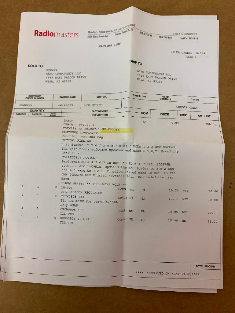 TECHNISONIC TDFM-136 P25 DIGITAL VHF/FM TRANSCEIVER 981087-1 (REPAIRED)