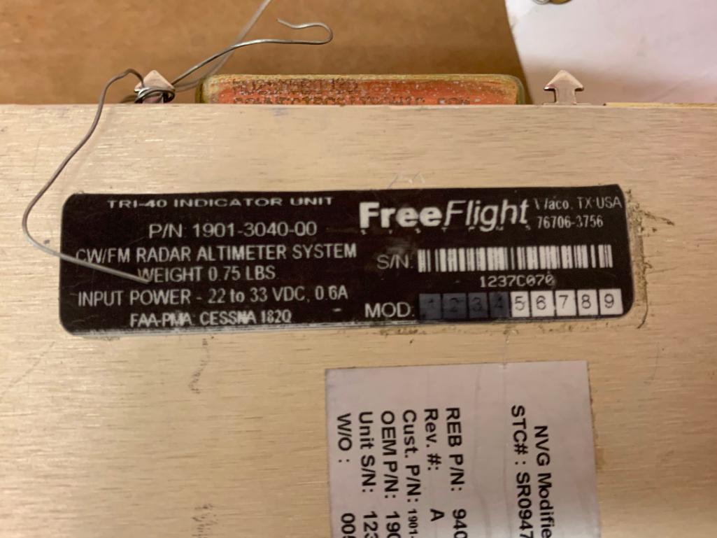 FREEFLIGHT TRI-40 RADAR ALTIMETER INDICATOR 1901-3040-00 (AR)