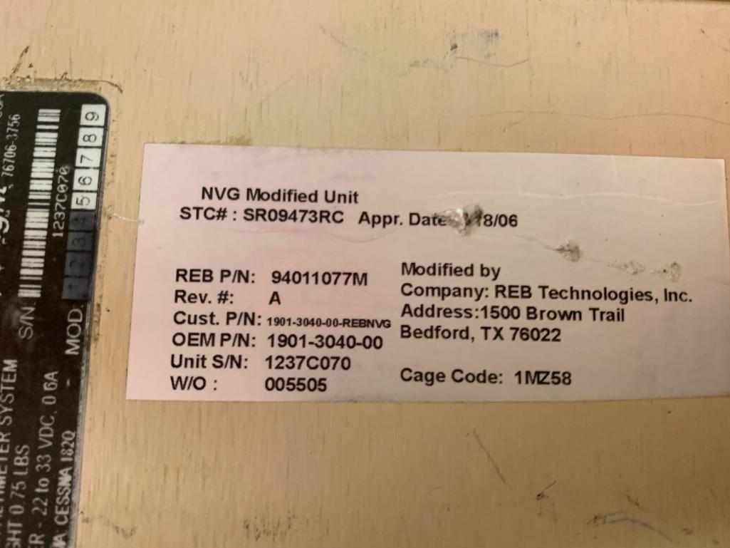 FREEFLIGHT TRI-40 RADAR ALTIMETER INDICATOR 1901-3040-00 (AR)