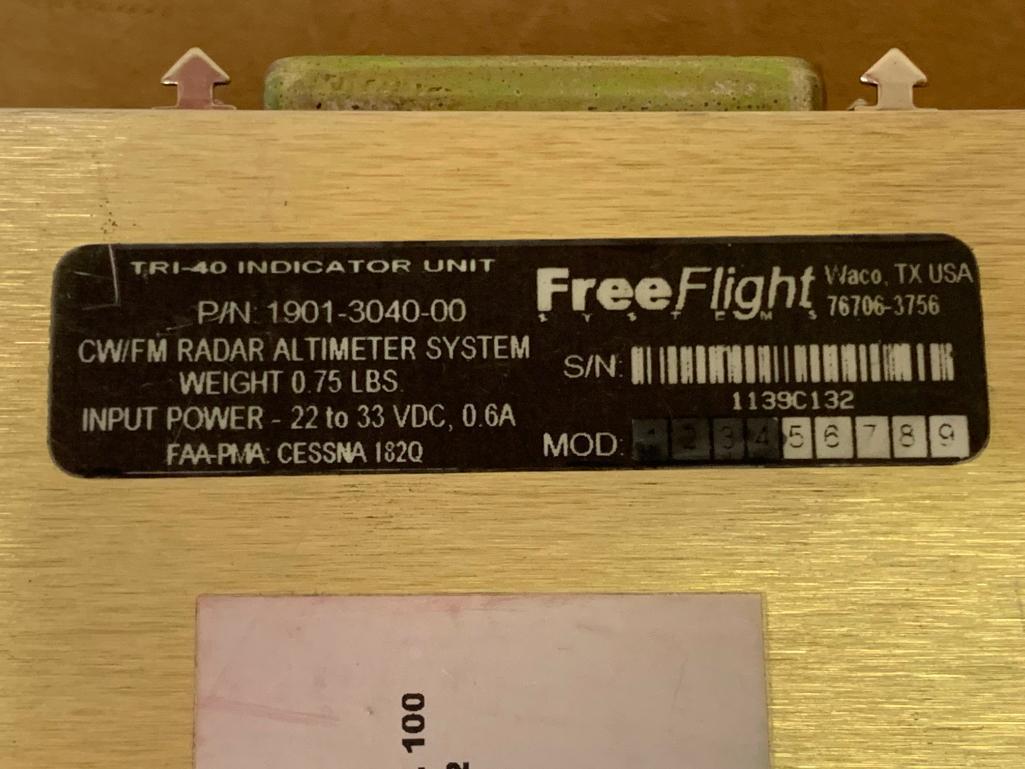 FREEFLIGHT TRI-40 RADAR ALTIMETER INDICATOR 1901-3040-00 (AR)