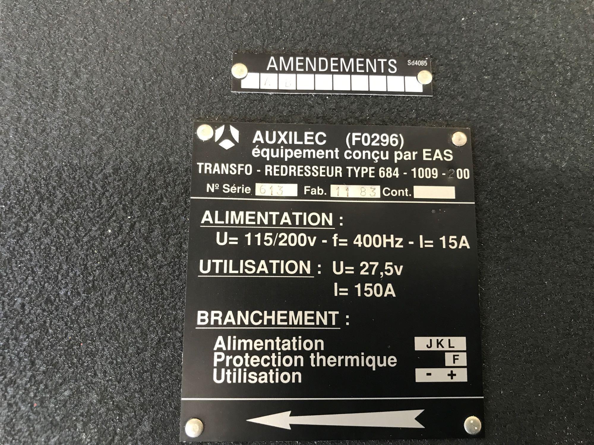 D.C. GENERATOR TRANSFORMER/RECTIFIERS 684-1009-200 (REMOVED/VARIOUS CONDITIONS)