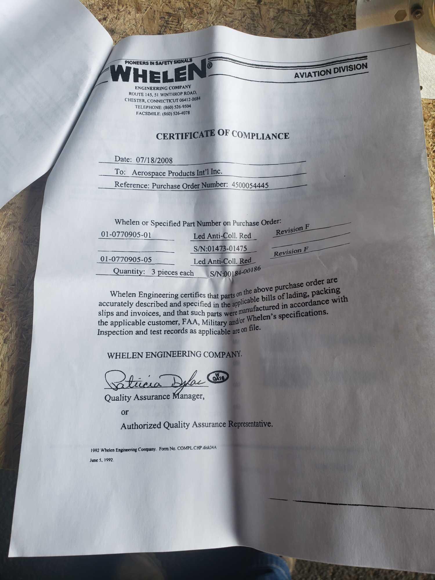 NEW WHELEN LED ANTI-COLLISION LIGHT 01-0770905-01
