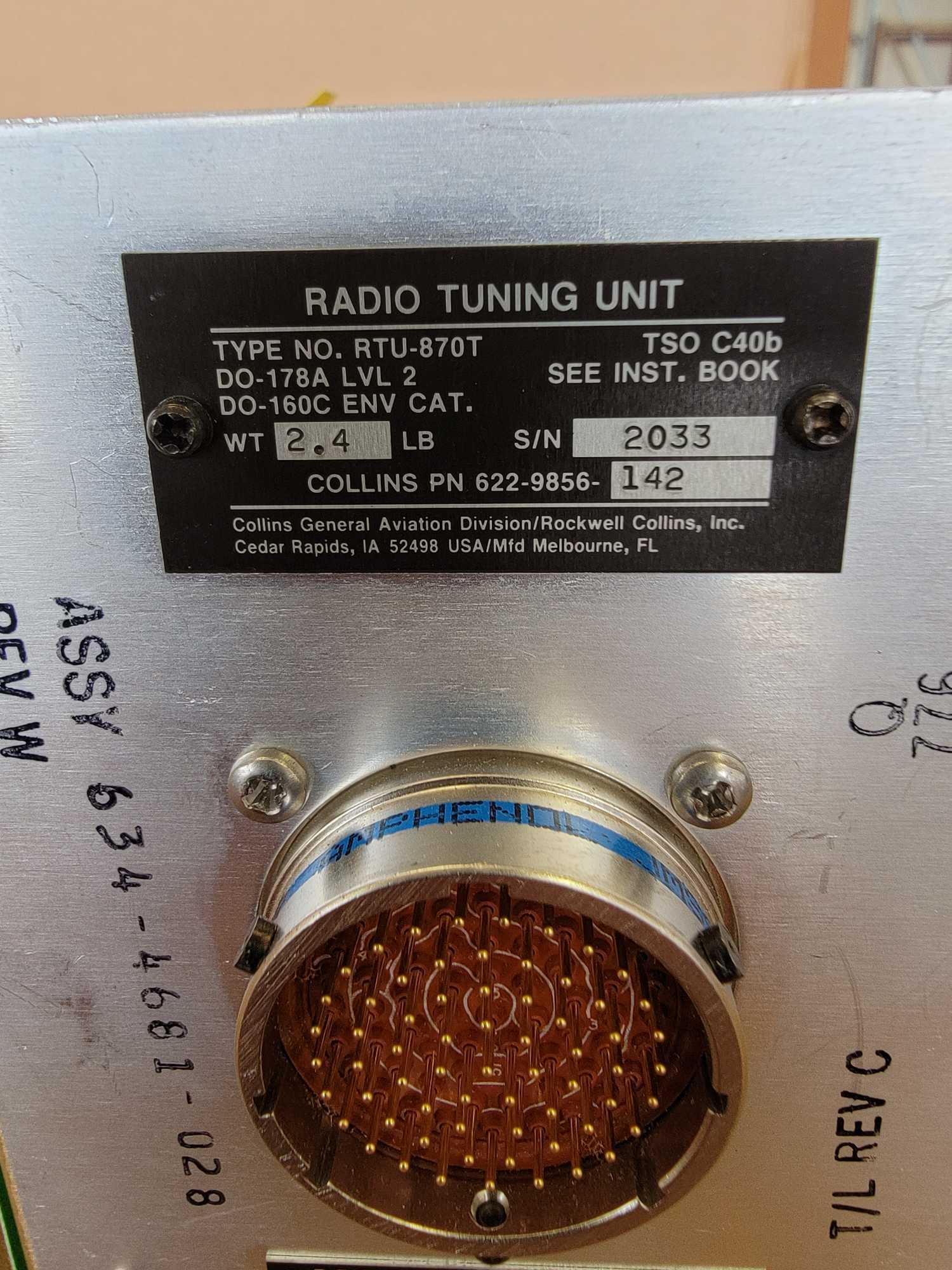 COLLINS RTU-870T TUNING UNIT 622-9856-142