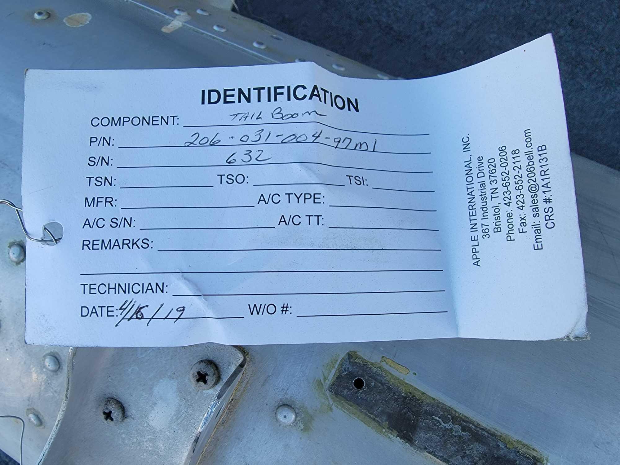 BELL 206 TAILBOOM 206-031-004-97M1
