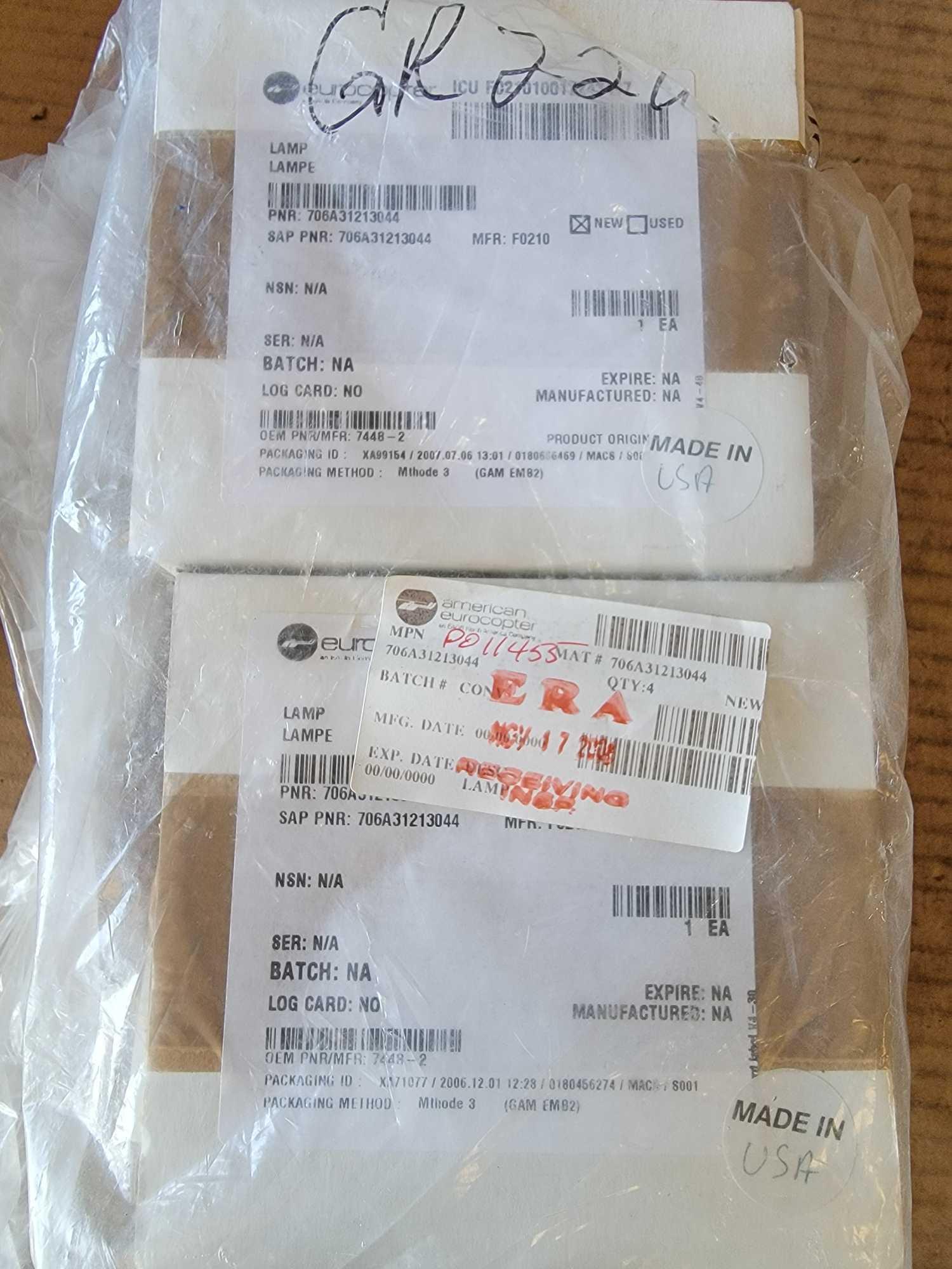 NEW EC120/155 AND EUROCOPTER INV PARKING BRAKE CONTROL 4206913, OIL INDICATOR S52PB, LAMPS