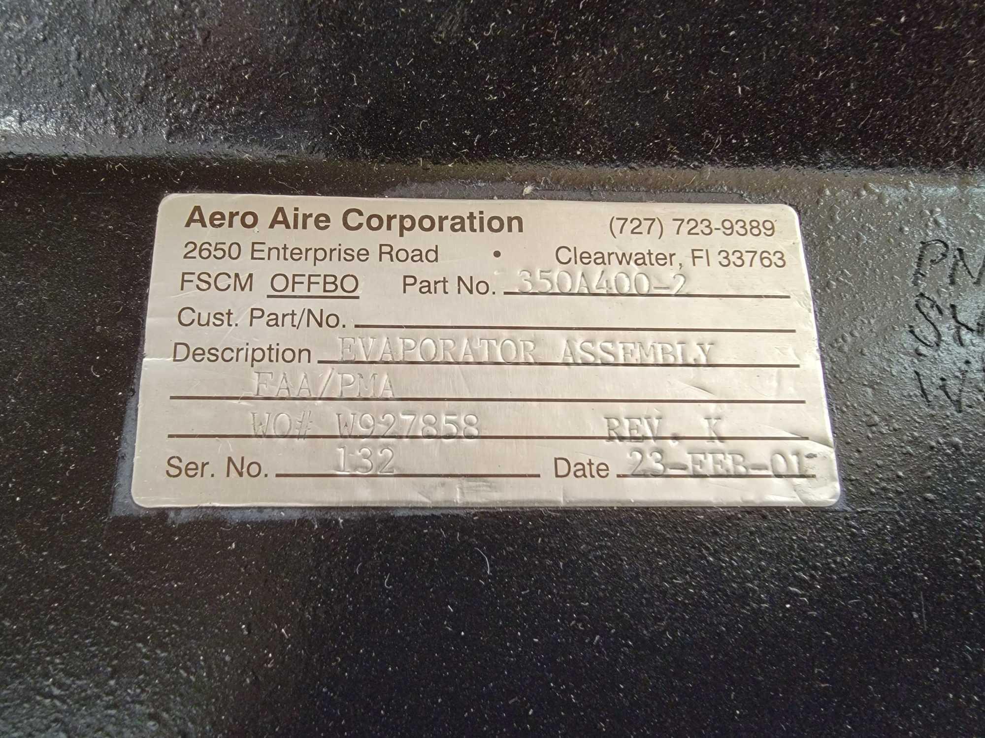 AS350 EVAPORATOR 350A400-2 (OVERHAULED), EXPANSION VALVES 090002-0 (NEW) AND AC INVENTORY