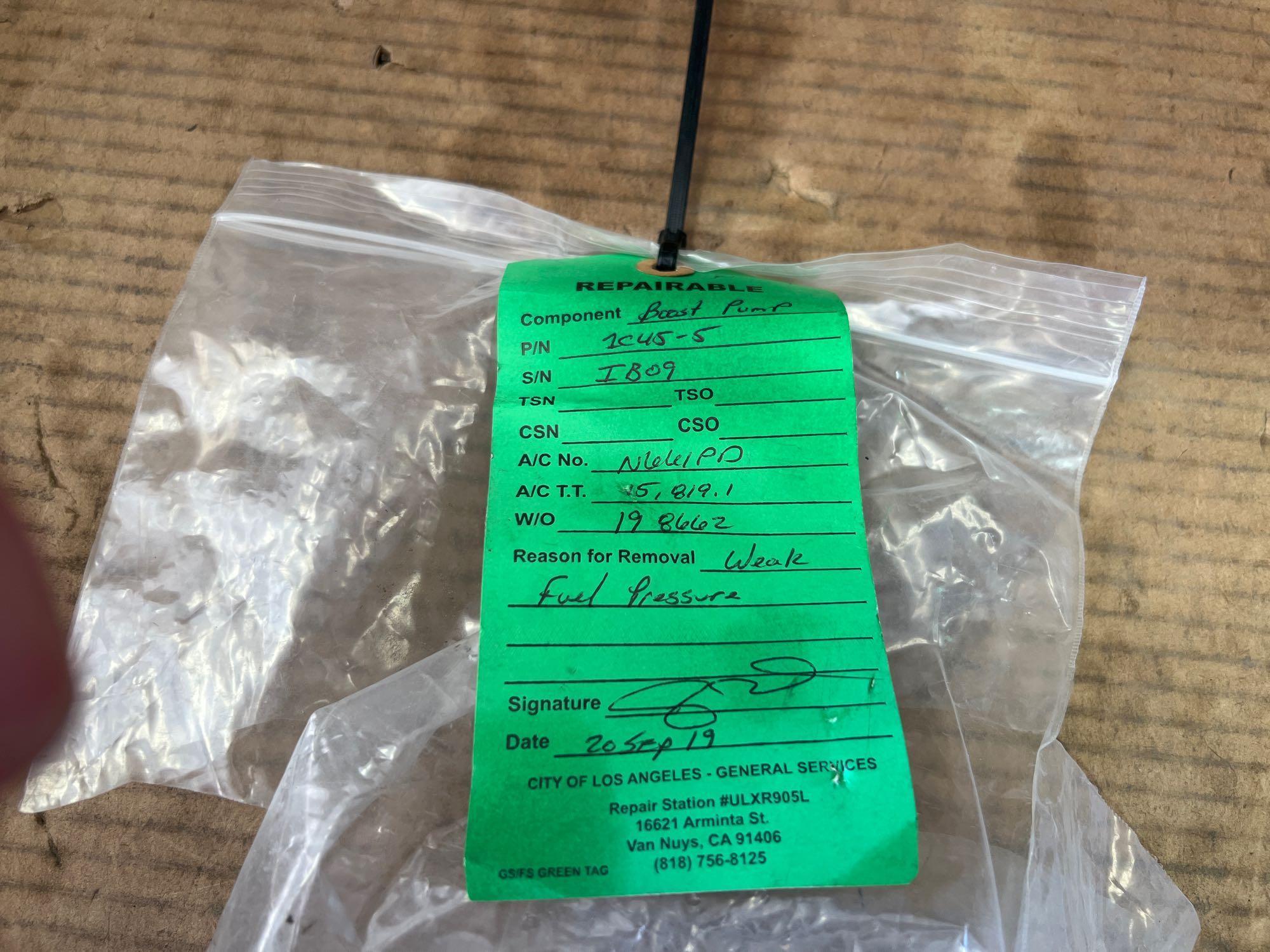 FUEL BOOST PUMP 1C45-5 & CHECK VALVE 0210145040 (BOTH NEED REPAIR)