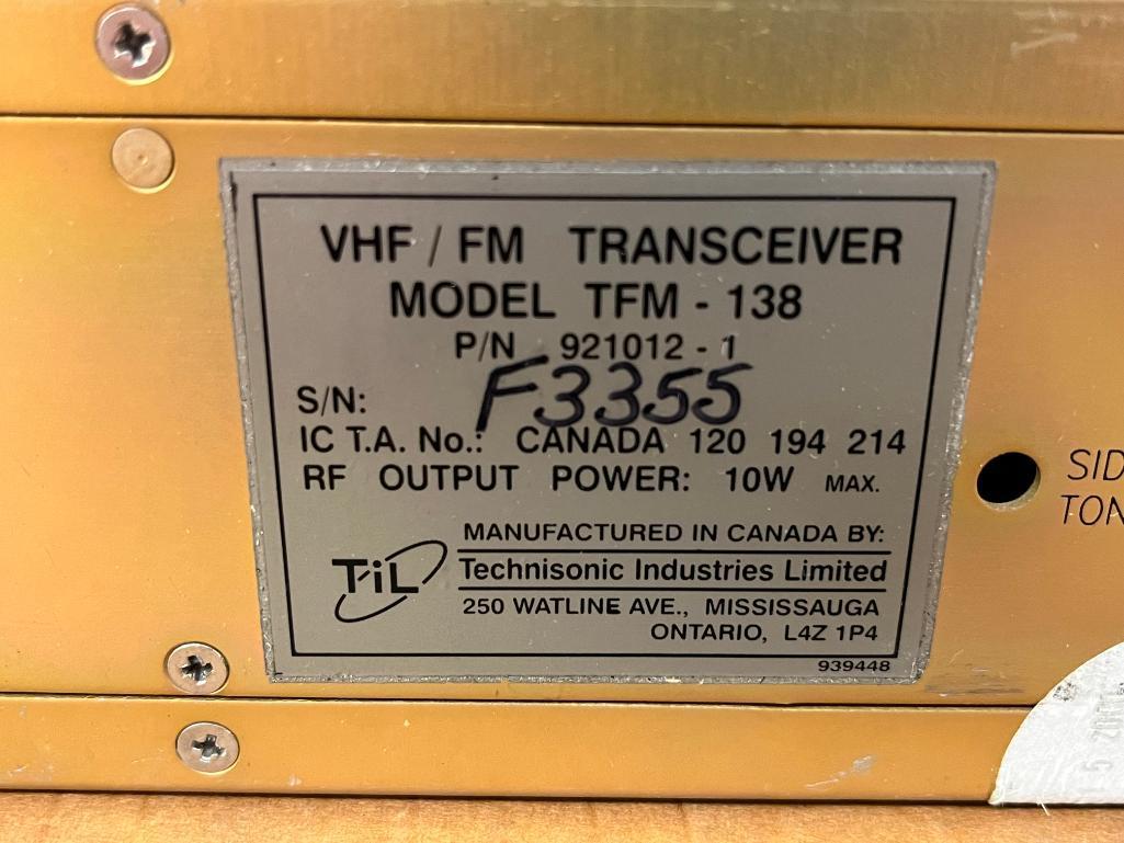 TECHNISONIC TFM-138B VHF/FM TRANSCEIVERS 921012-1