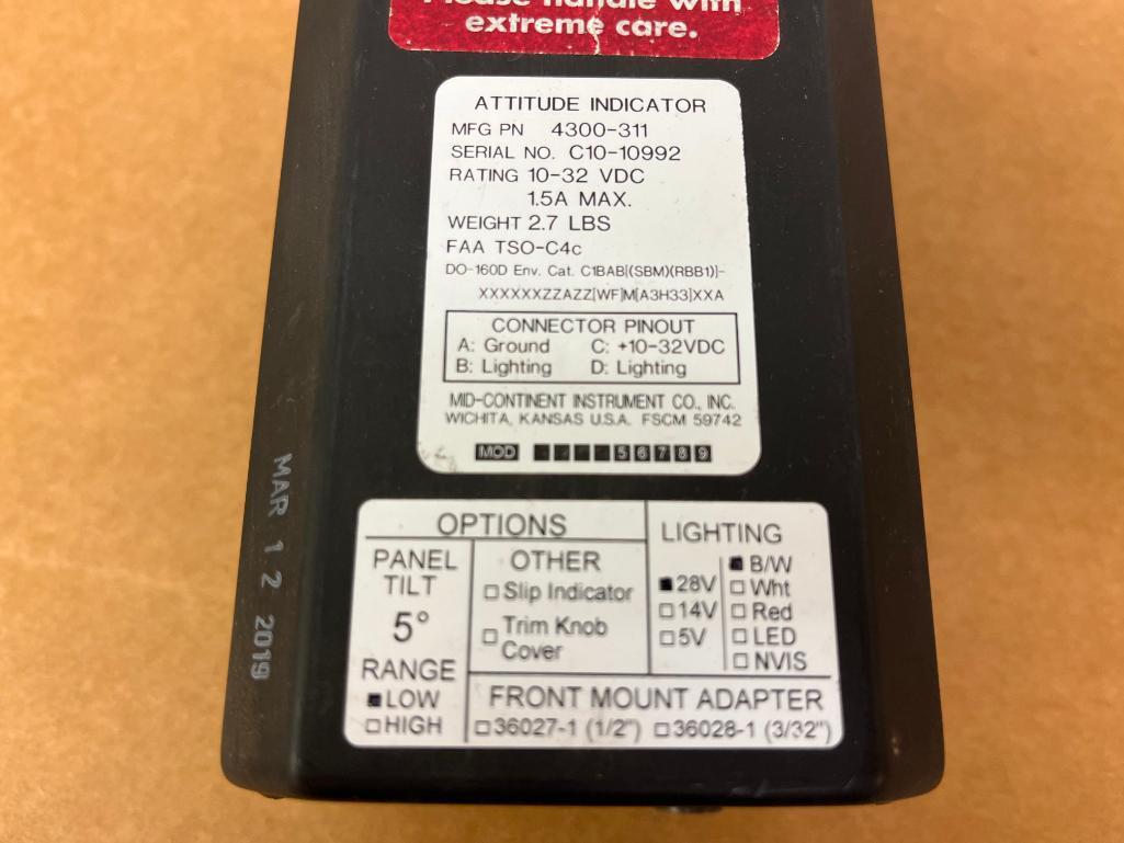 MID-CONTINENT & BF GOODRICH ATTITUDE INDICATORS (2) 4300-311, (1) 504-0111-905