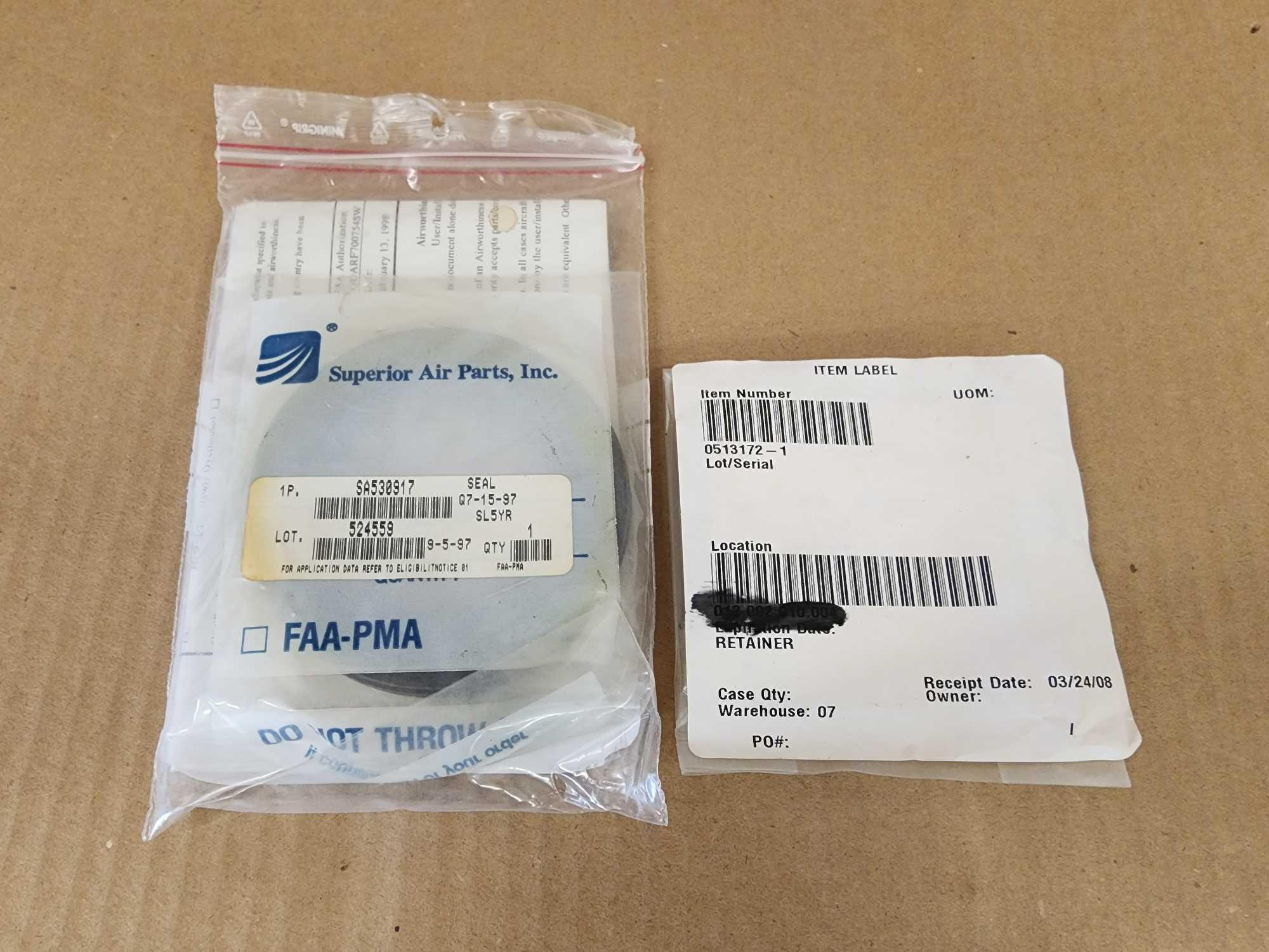 0-200 INTAKE ELBOWS 40246, CONTINENTAL OIL SEAL SA530917, ENGINE HARDWARE AND ACCY REPAIR INVENTORY