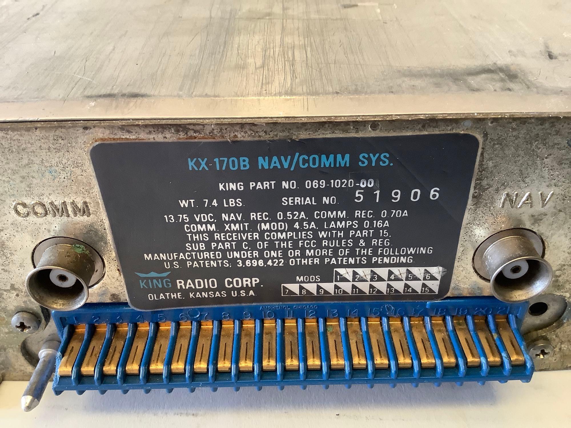 KING KX 170A/B, 175B NAV COMS AND TNL2000A GPS
