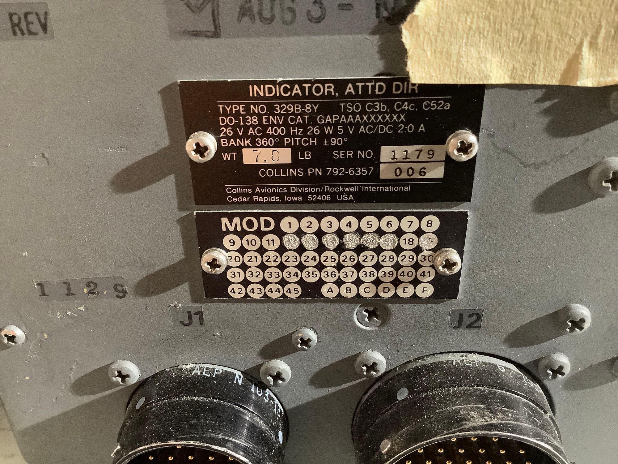 COLLINS 329B-8Y ATTITUDE DIRECTORS 792-6357-007, -008, -006