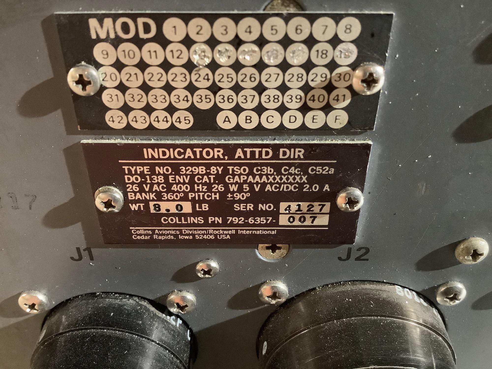 COLLINS 329B-8Y ATTITUDE DIRECTORS 792-6357-007, -008, -006