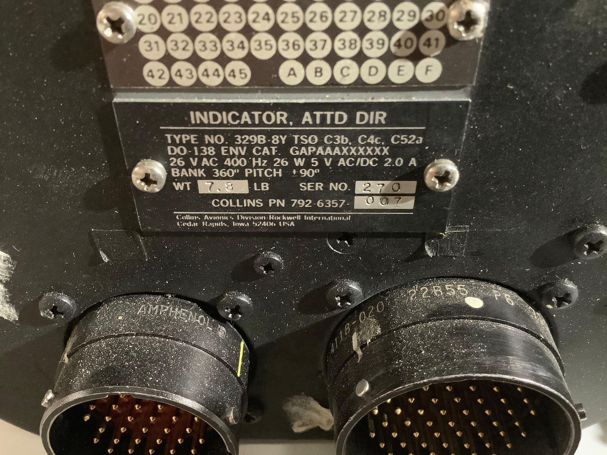 COLLINS 329B-8Y ATTITUDE DIRECTORS 792-6357-007, -008, -006