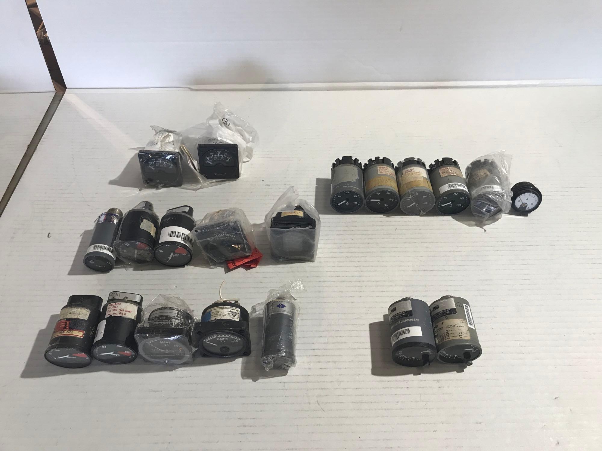 BOXES OF AMP/VOLT & MISC INDICATORS
