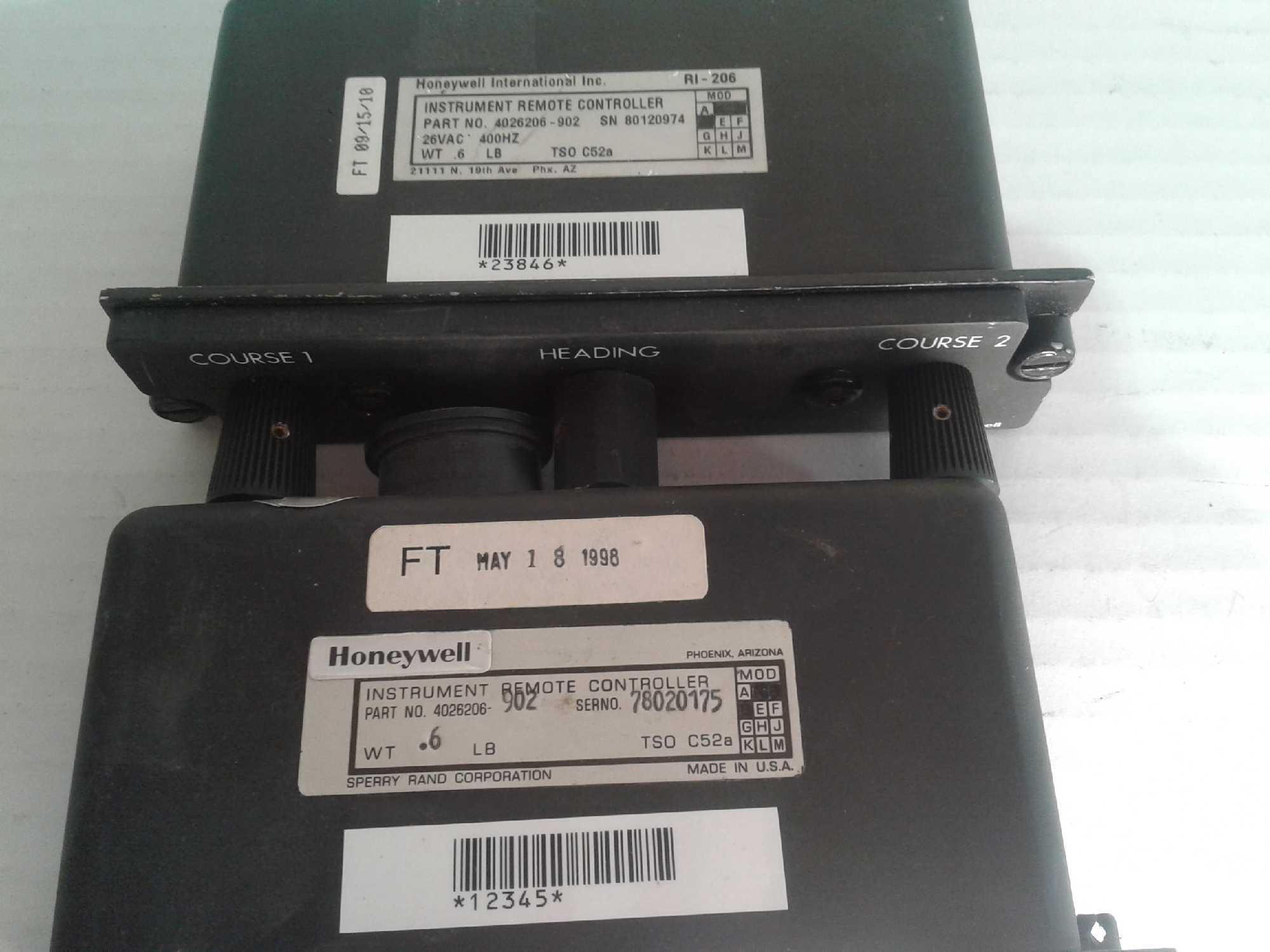 HONEYWELL RI-206, 4026206-902 & COLLINS DCP-85E, 622-6794-002 & DSP-85B, 622-9116-001 CONTROL PANELS