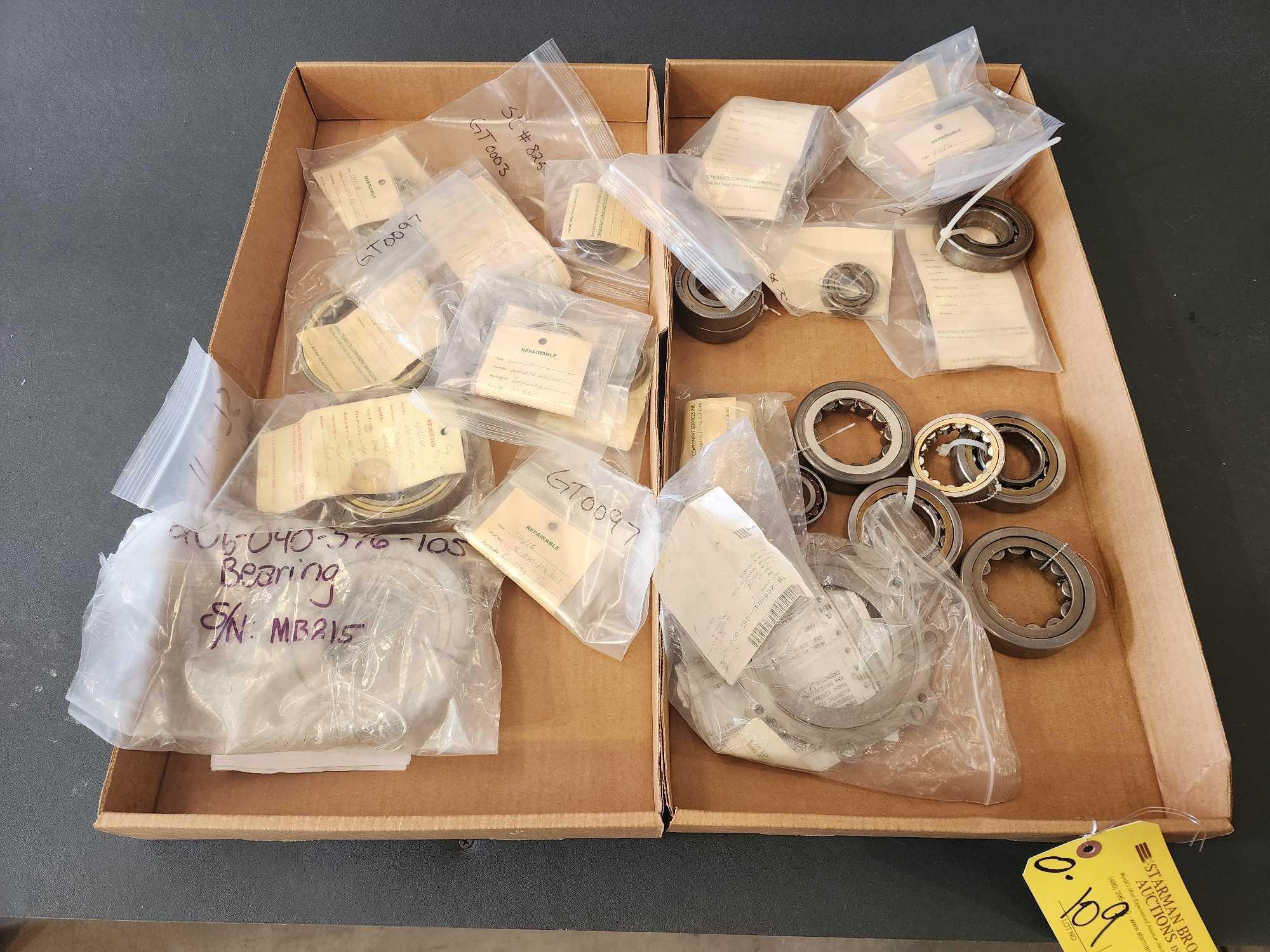 BOXES OF USED 206 TRANSMISSION & SWASHPLATE BEARINGS