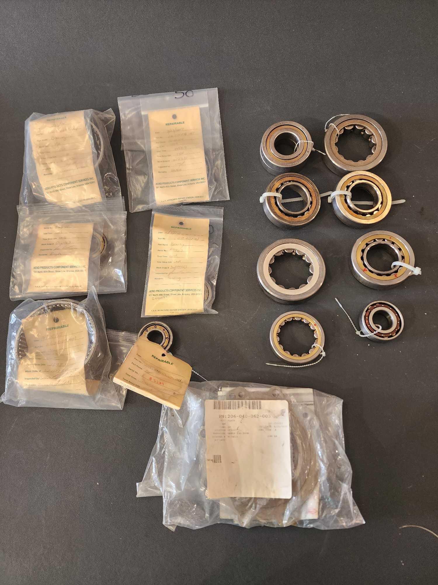 BOXES OF USED 206 TRANSMISSION & SWASHPLATE BEARINGS