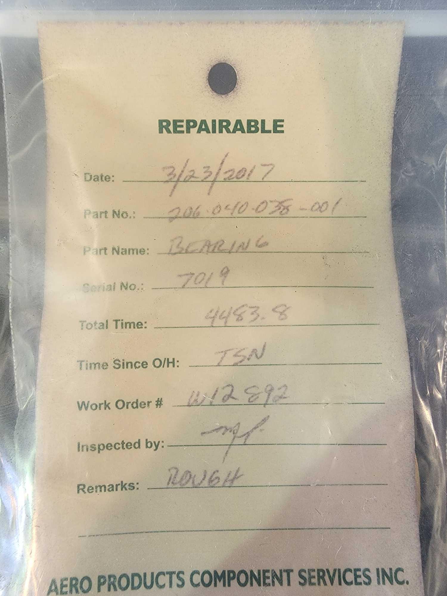 BOXES OF USED 206 TRANSMISSION & SWASHPLATE BEARINGS