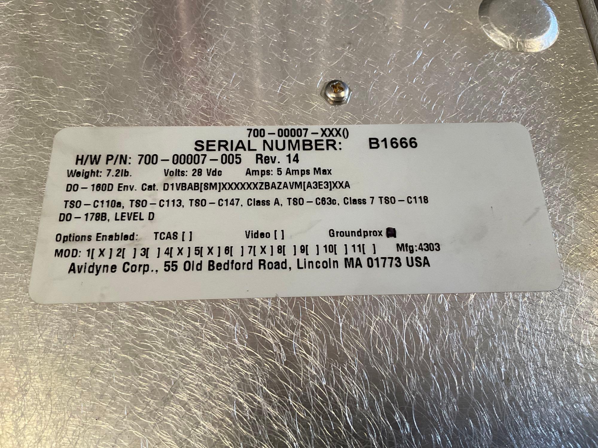 AVIDYNE EX500 FLIGHT MAX 700-00007-005 (AS REMOVED)