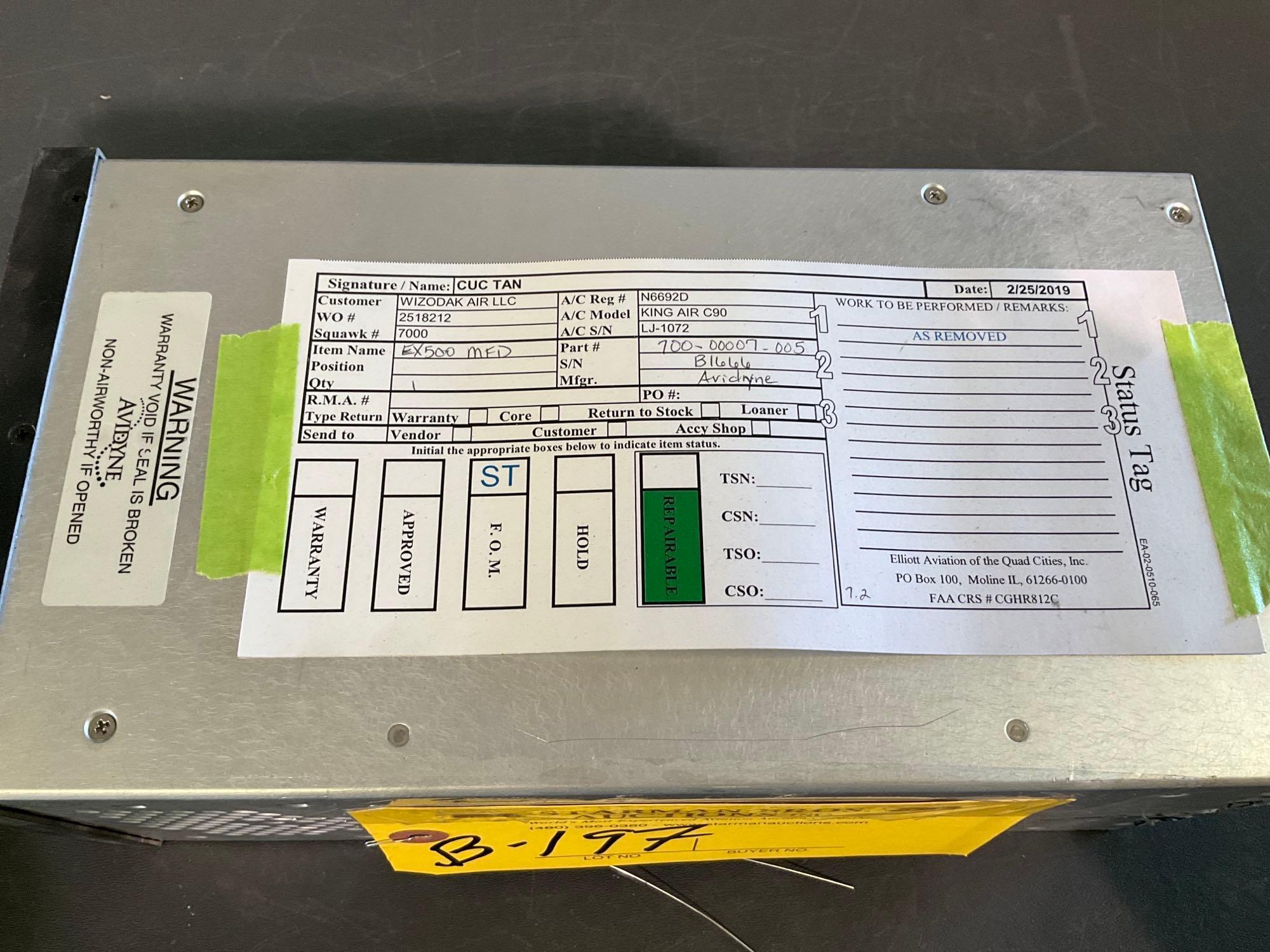 AVIDYNE EX500 FLIGHT MAX 700-00007-005 (AS REMOVED)