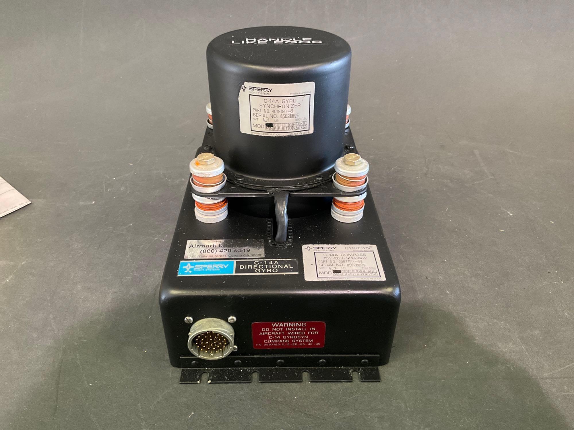 SPERRY C-14A DIRECTIONAL GYRO 2587193-43 (OVERHAULED) S/N 85028895