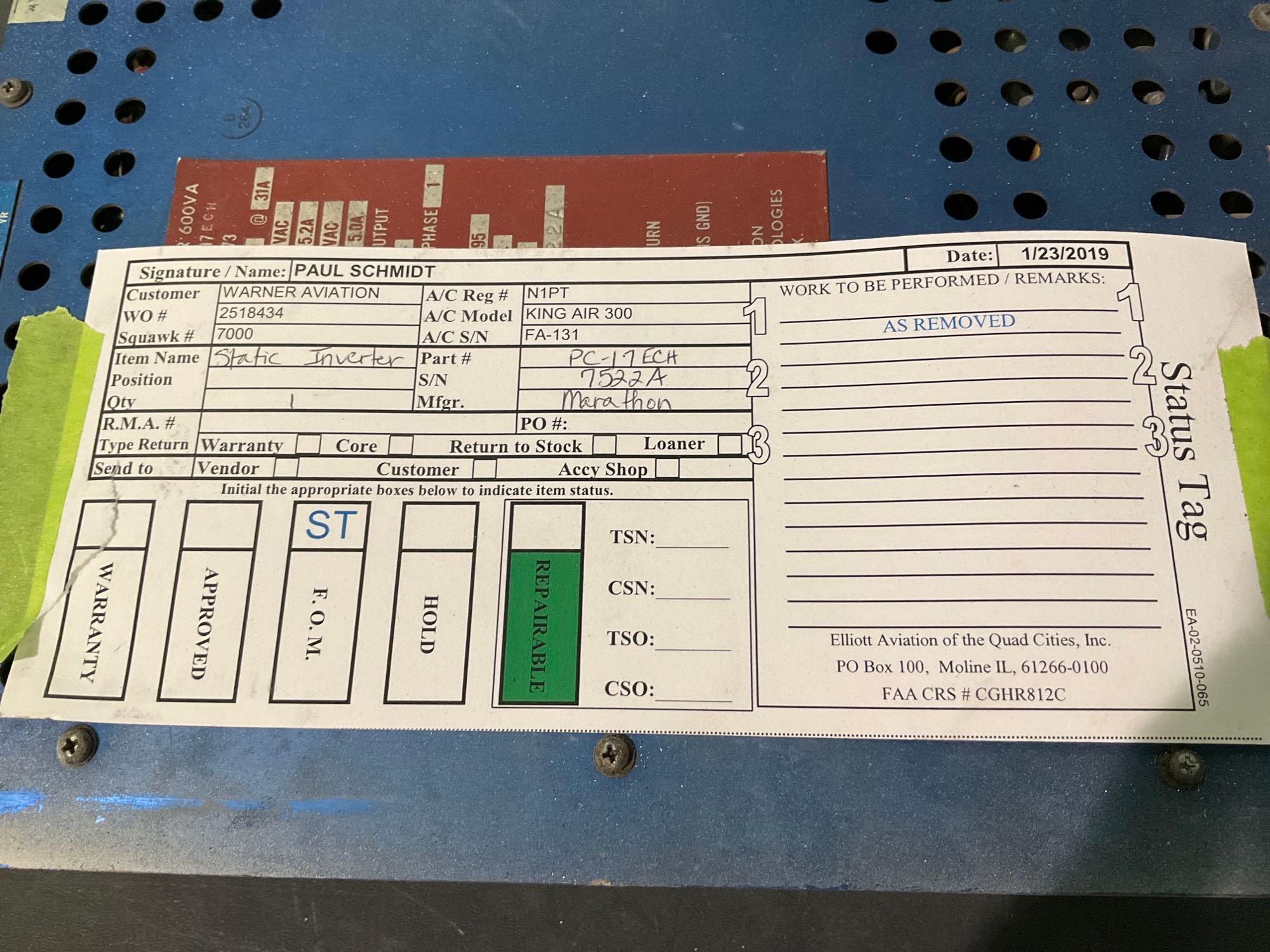 PC-17ECH STATIC INVERTER (A/R)
