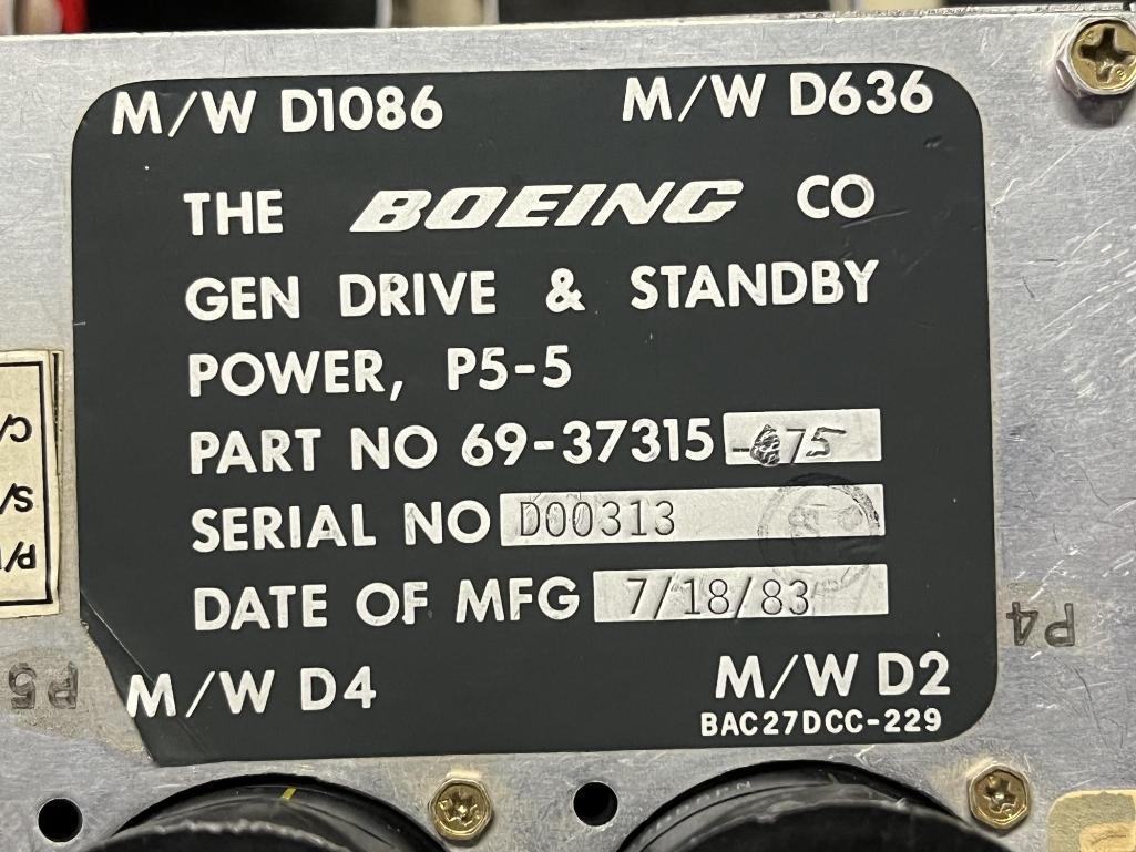STANDBY POWER & MISC CONTROL PANELS (3) 69-37315-75, (1) 69-37352-11, (1) RDAM8126-10 (INSPECTED)