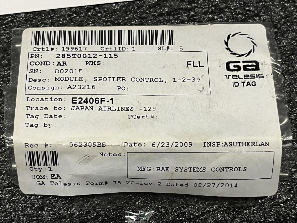 B767 SPOILER CONTROL MODULES 285T0012-115