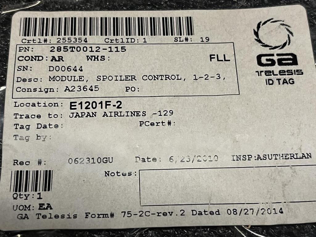 B767 SPOILER CONTROL MODULES 285T0012-115
