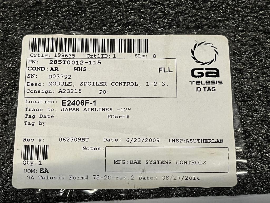 B767 SPOILER CONTROL MODULES 285T0012-115