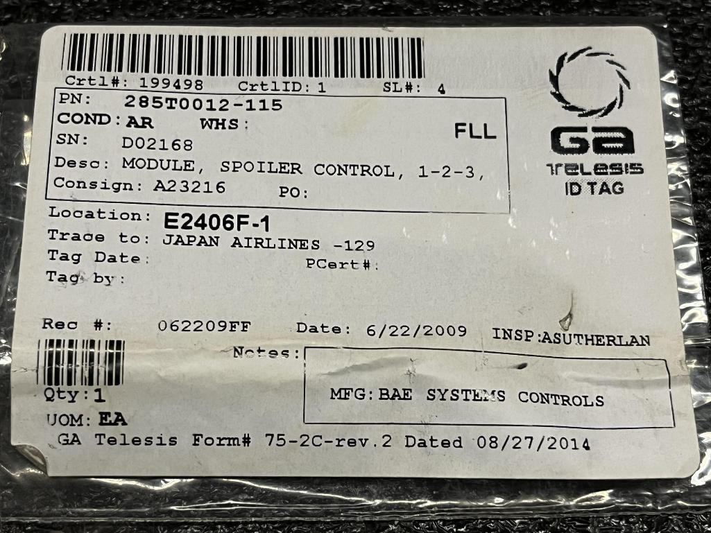 B767 SPOILER CONTROL MODULES 285T0012-115