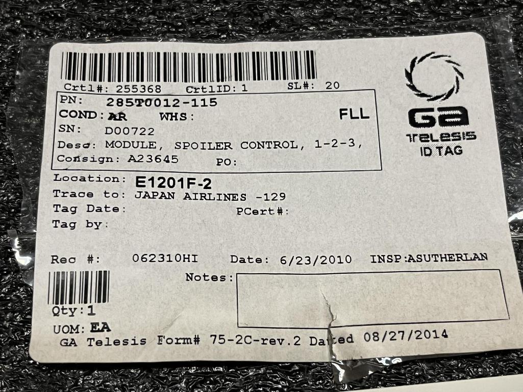 B767 SPOILER CONTROL MODULES 285T0012-115