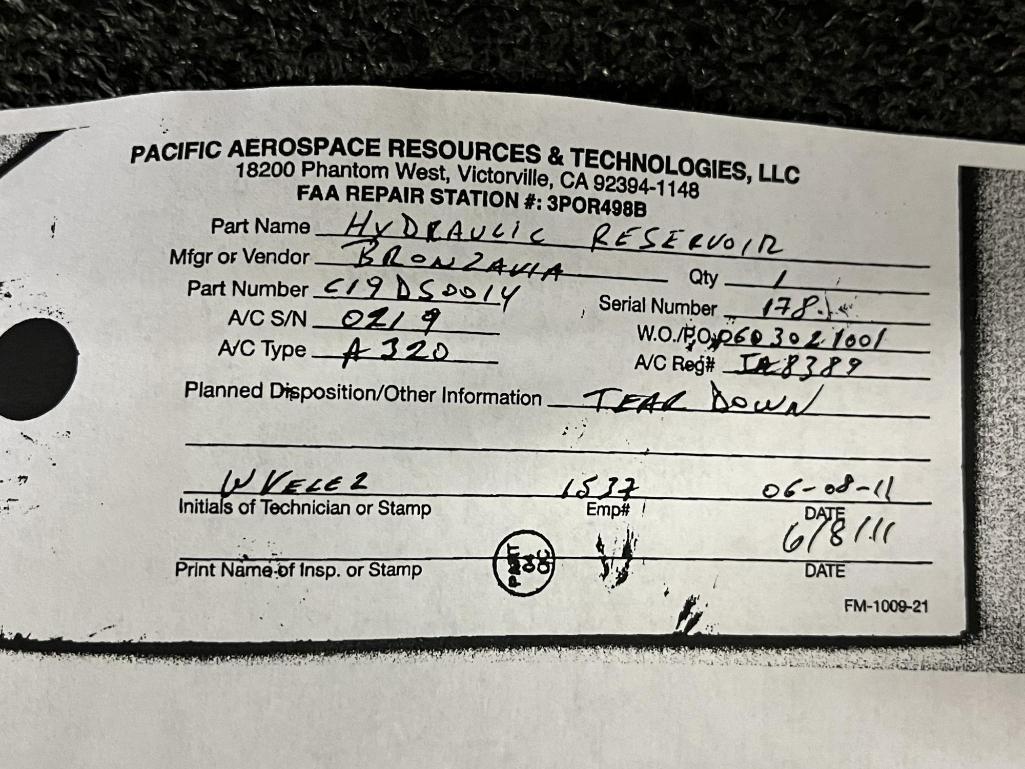 A320 HYDRAULIC RESERVOIR C19DS0014 (REPAIRED)