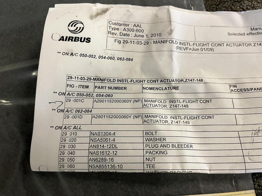 (LOT) A300 HYDRAULIC MANIFOLDS, RESERVOIRS, & MISC [15 LINE ITEMS]