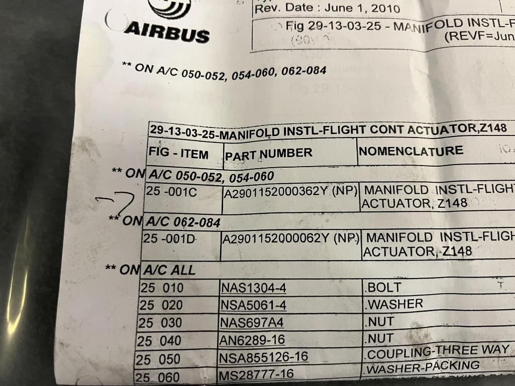 (LOT) A300 HYDRAULIC MANIFOLDS, RESERVOIRS, & MISC [15 LINE ITEMS]