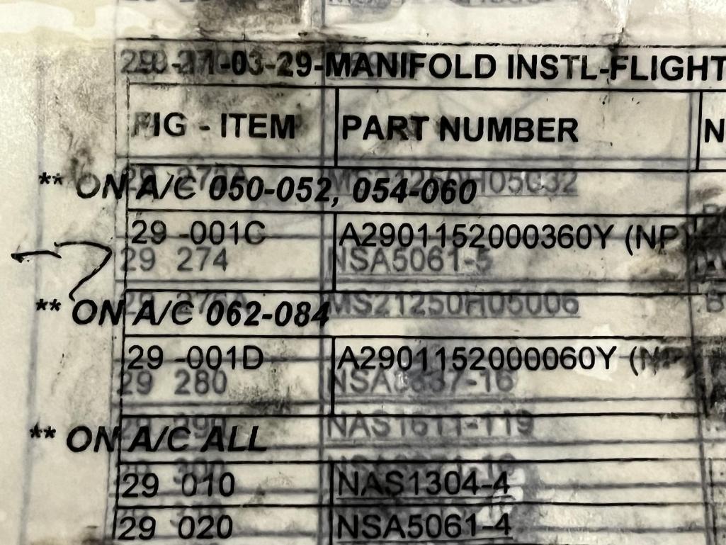 (LOT) A300 HYDRAULIC MANIFOLDS, RESERVOIRS, & MISC [15 LINE ITEMS]