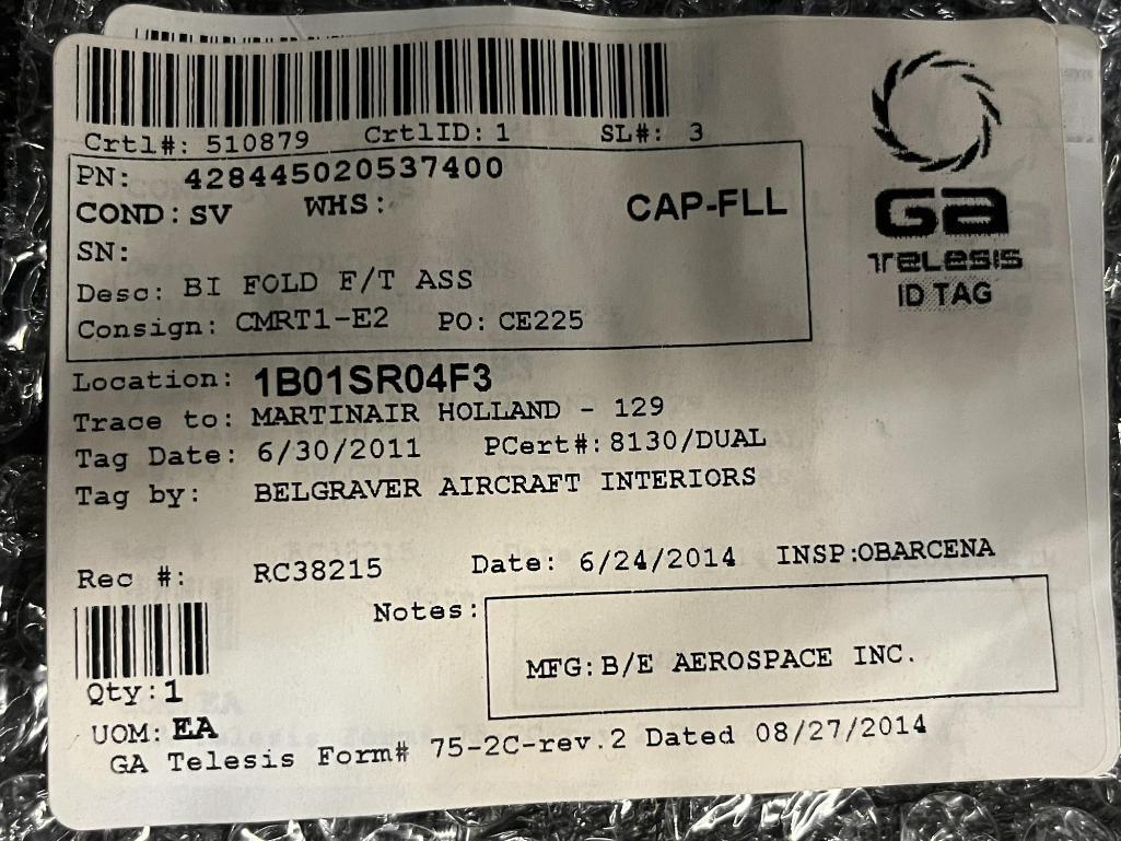 (LOT) B767/B737 EXTRUSION, ROD, & TRAY TABLES (3) 428445020537400, (1) 65-45166-8, (1)