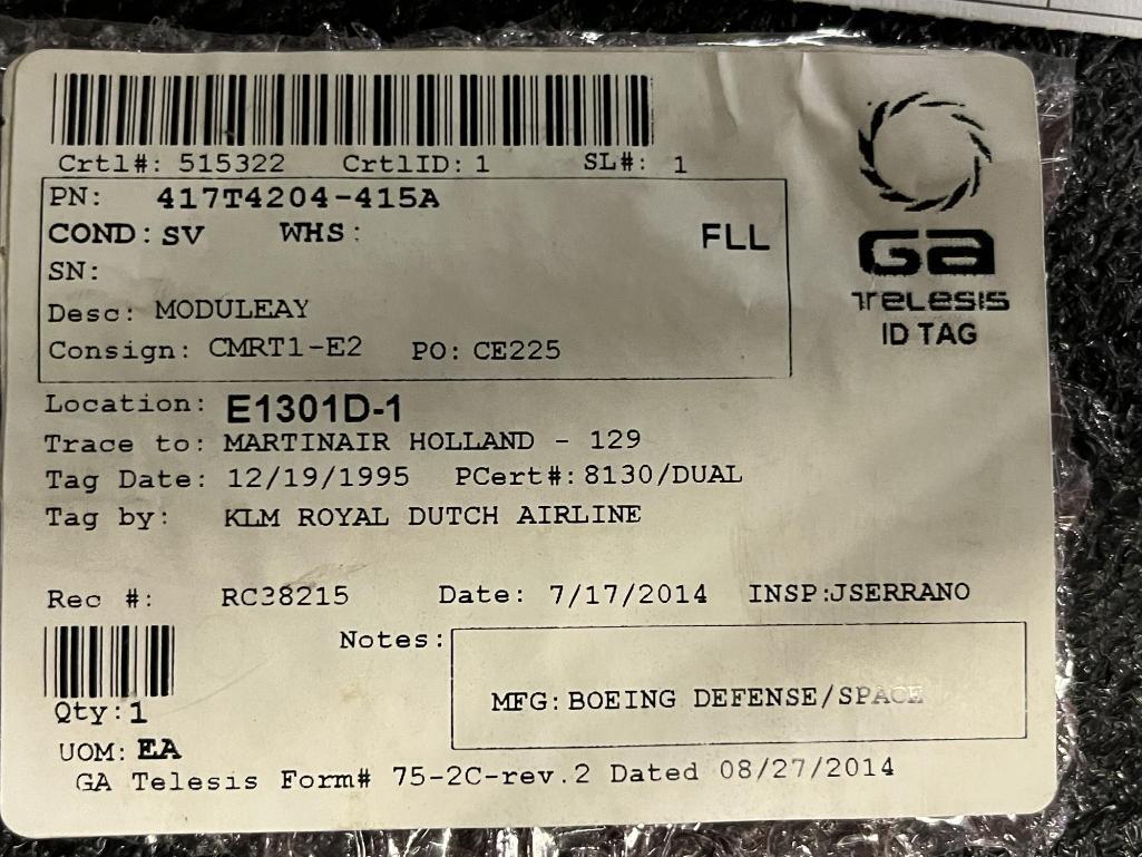 (LOT) MD11 EXPENDABLES (1) 0EQ0001A02G01, (2) 135-00-242-01N, (1) 1400378-001, (1) 417T4204-415A,