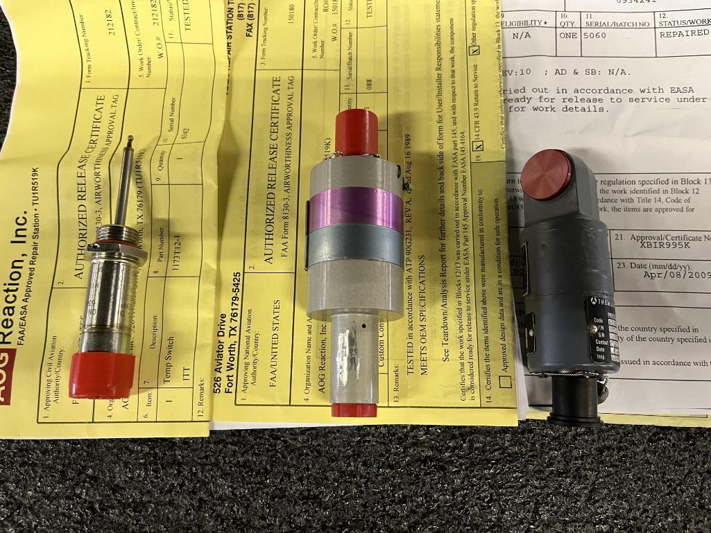 B737/727/A300 TEMP SWITCH (1) 1173T12-1 (TESTED), PRESSURE SWITCH (1) 90G231 (TESTED), & (1)