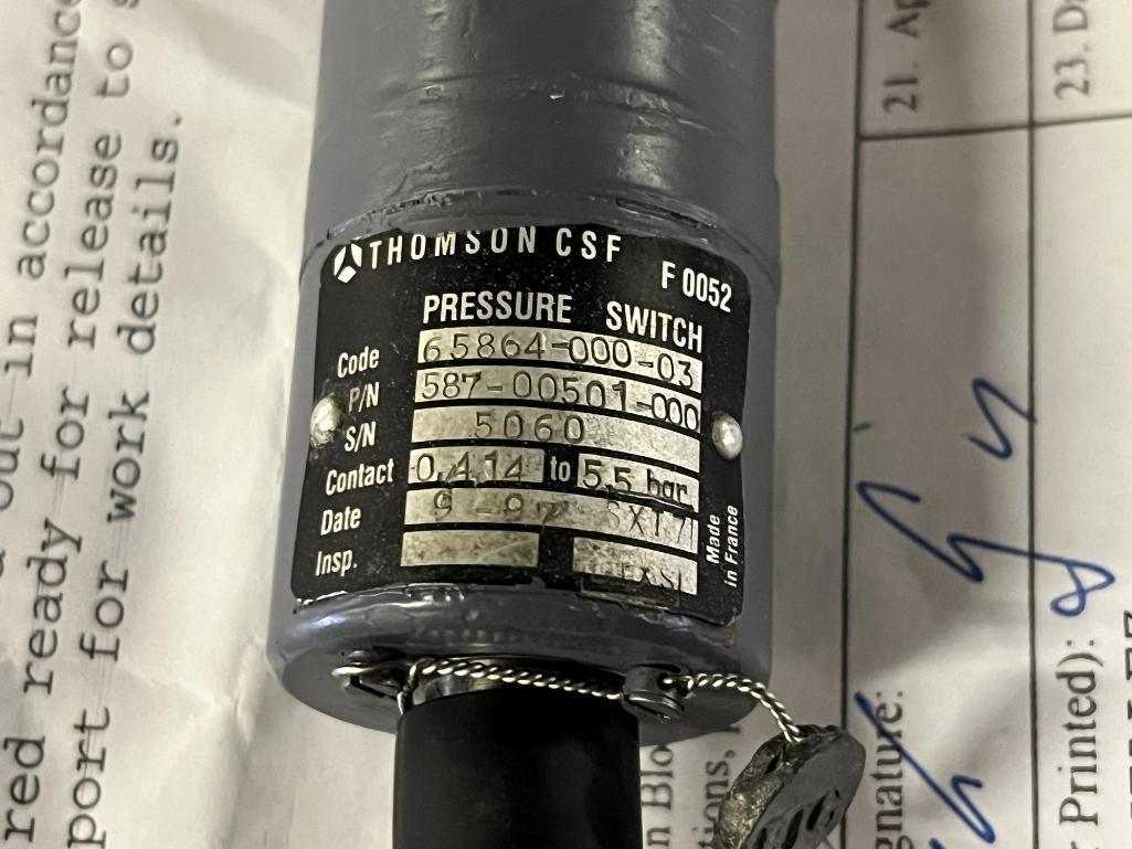 B737/727/A300 TEMP SWITCH (1) 1173T12-1 (TESTED), PRESSURE SWITCH (1) 90G231 (TESTED), & (1)