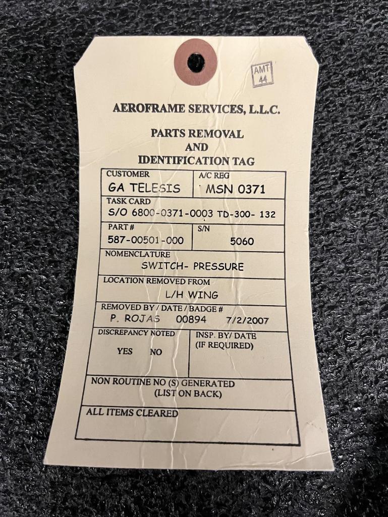 B737/727/A300 TEMP SWITCH (1) 1173T12-1 (TESTED), PRESSURE SWITCH (1) 90G231 (TESTED), & (1)